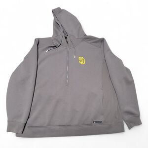 Cutter & Buck San Diego Padres Hoodie Men's XXXL Gray Roam Eco Half-Zip Baseball